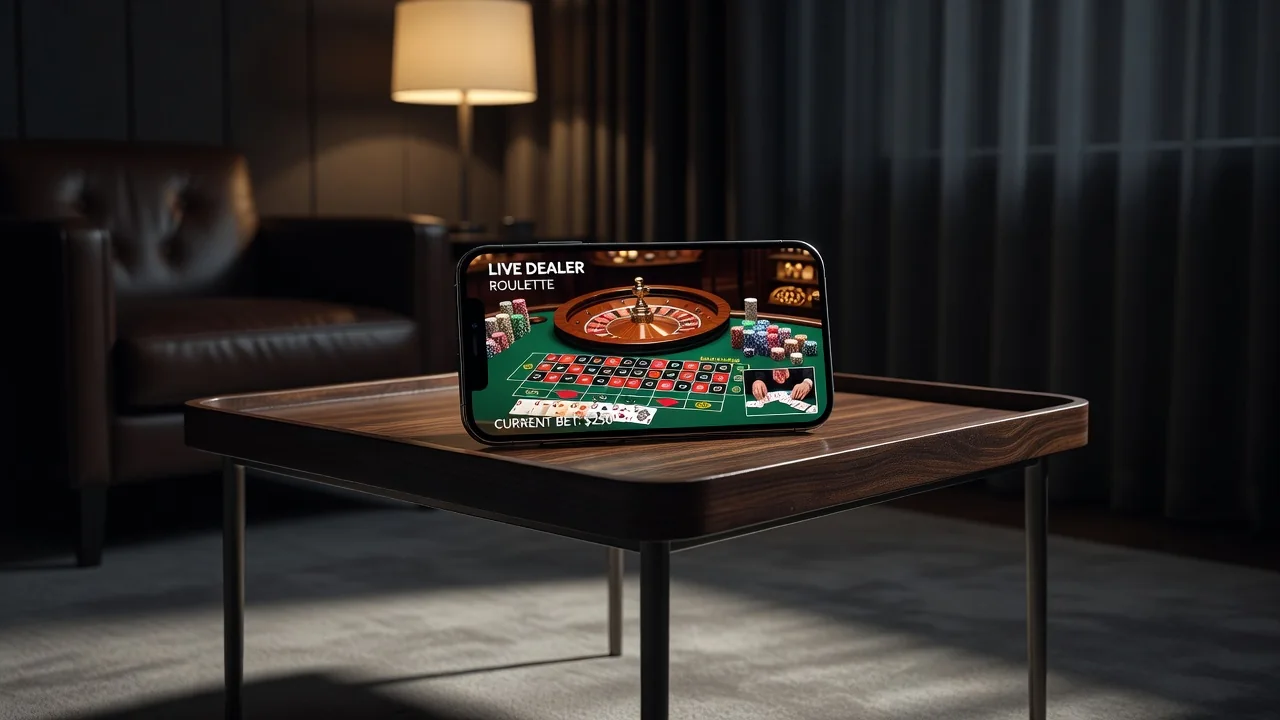 Live casino video on a phone using mobile data at Winoui